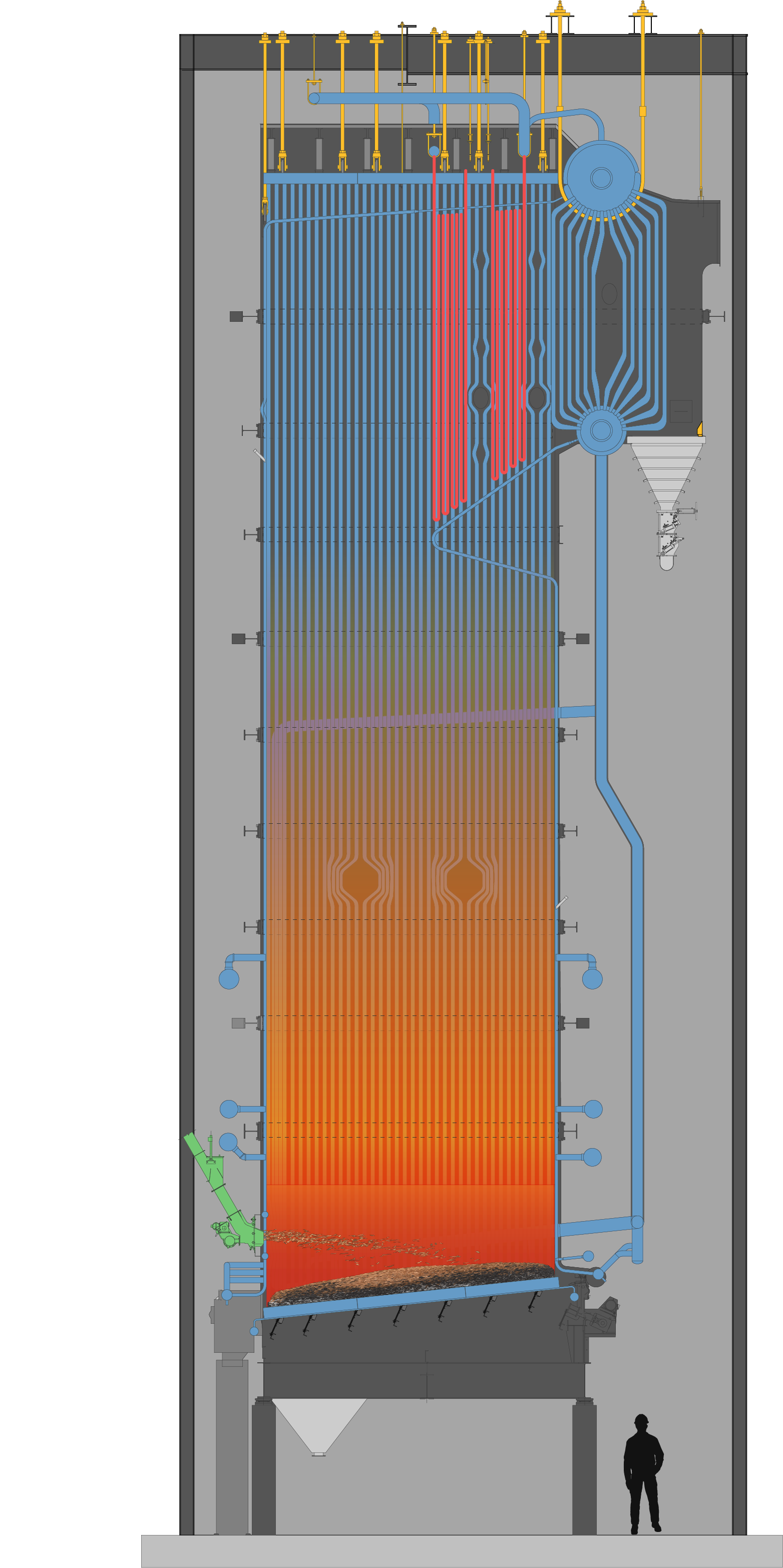2-Drum Top-Supprted Boiler Illustration